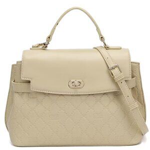 Cavalli Tatiana Large Top Handle Satchel/Crossbody/Shoulder Bag Almond Buff